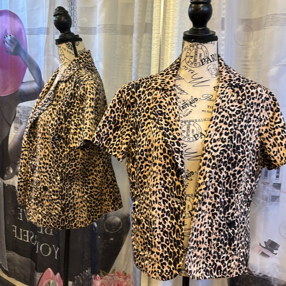 First Option Short Sleeved Animal Print Jacket